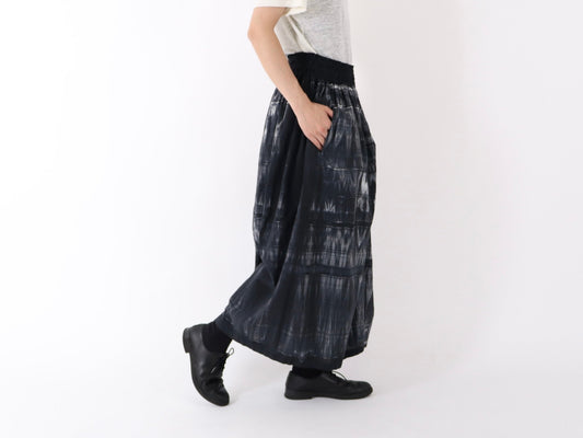 23SS｜S-09｜綿 強撚近江晒 板染め ギャザー Skirt