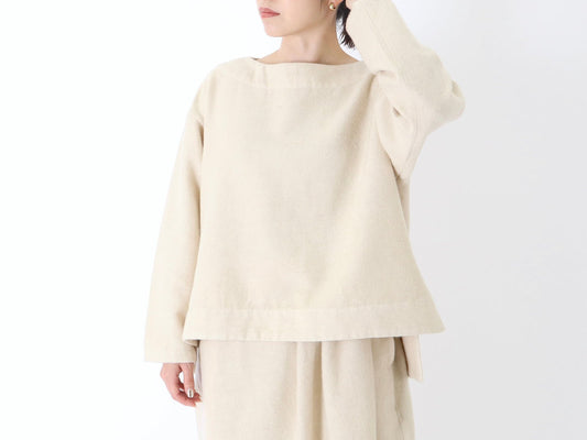 23AW｜B-02｜綿ウール朱子織 スリップオン Blouse〈COZY〉