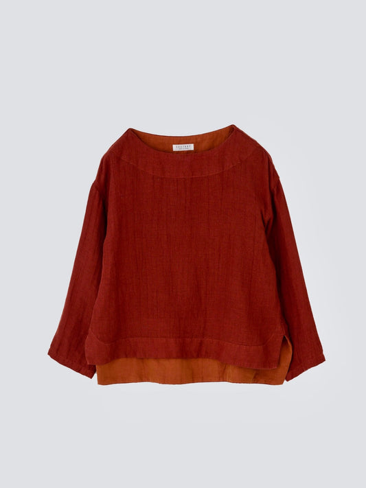 23AW｜B-03｜綿麻Wガーゼ スリップオン Blouse〈COZY〉