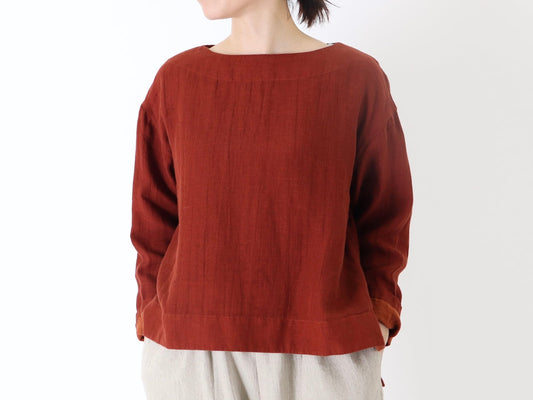 23AW｜B-03｜綿麻Wガーゼ スリップオン Blouse〈COZY〉