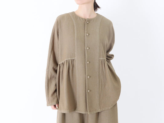 23AW｜B-05｜ウール強撚糸 ドルマンギャザー Blouse〈COZY〉