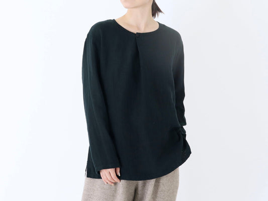 23AW｜B-06｜綿麻Wガーゼ フロントタック Blouse〈COZY〉