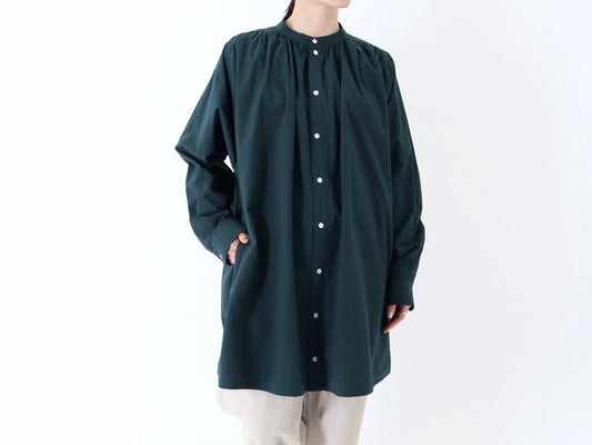 23AW｜B-13｜綿 近江晒 ギャザーチュニック Blouse〈UNIQUE〉