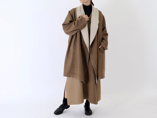 23AW｜C-06｜綿ウール朱子織 ブランケット Coat〈UNIQUE〉