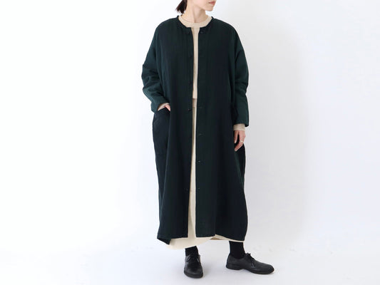 23AW｜D-02｜綿麻Wガーゼ ドッキング Dress〈COZY〉