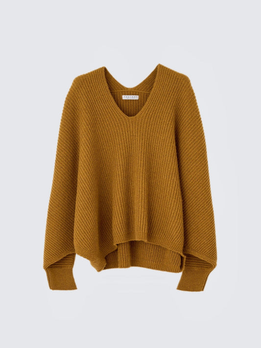 23AW｜K-13｜ベビーキャメル 片畦ワイド Sweater〈COZY〉