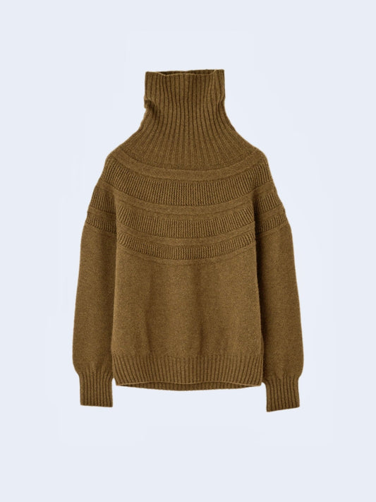 23AW｜K-16｜ヤク レース柄オフタートル Sweater〈COZY〉