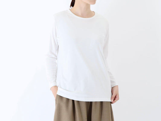 23AW｜T-05｜綿 スムース クルーネック Cut and sew〈COZY〉